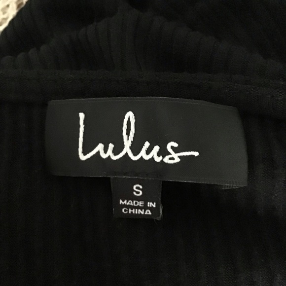 Lulus En Cloche Black Ribbed Wrap Top - Picture 7 of 8